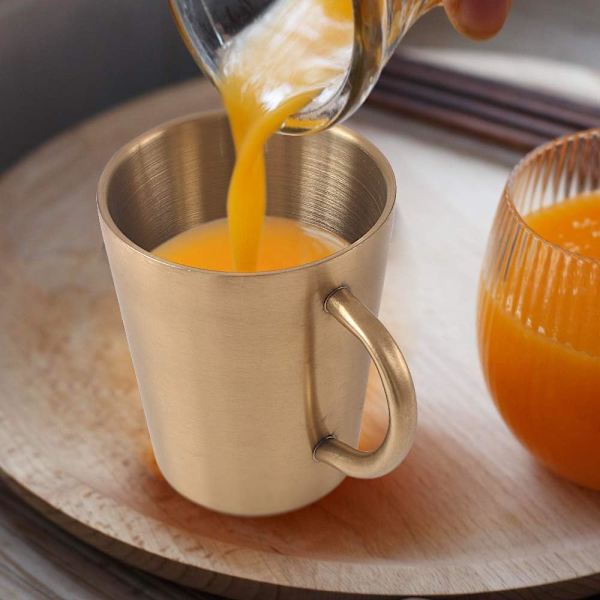 10 oz/300 ml Rostfritt Stål Metallmugg - BBQ/Hem/Festmugg (Guld)