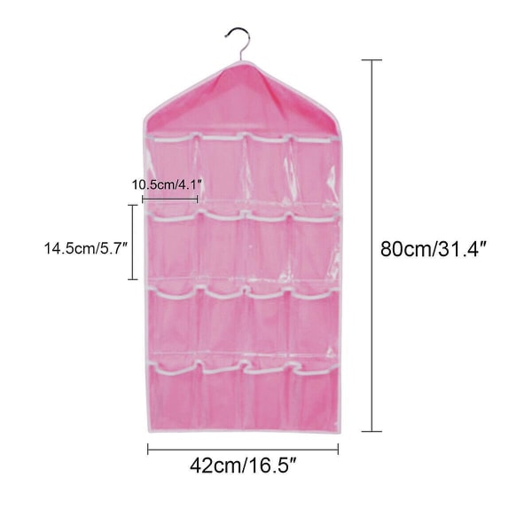 16 Lattice Strumpor Underkläder Förvaringsställ Snyggt Förvaringsskåp Dörrram Blå + Rosa + Beige Totalt 3 delar null ingen