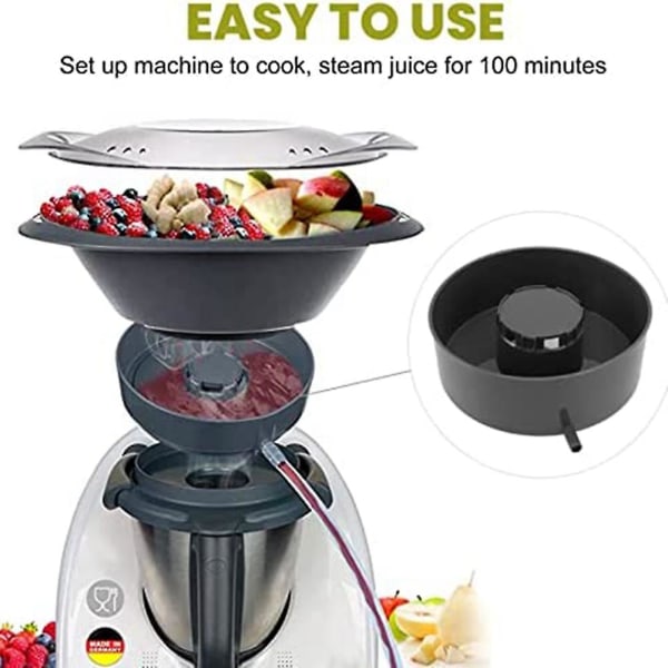 Fruktjuicer Ångkokare Multipot Matlagningsmaskin Juicer Juicer Pp Juicer Med Slang För Thermomix Tm6 T Grå ingen