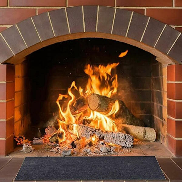 Brandhämmande eldstadsskyddsmatta halkfri skyddande matta flamskyddad matta - 122 76cm