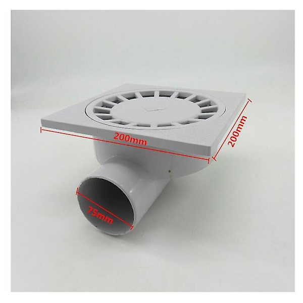 Per 200mm X 200mm Utlopp 75mm Golvavlopp Badrum Våtrum Dusch PVC Plast 1st-vit