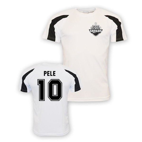 Pele Santos Sports Training Shirt (vit) - Barn Vit MB (7-8 år)