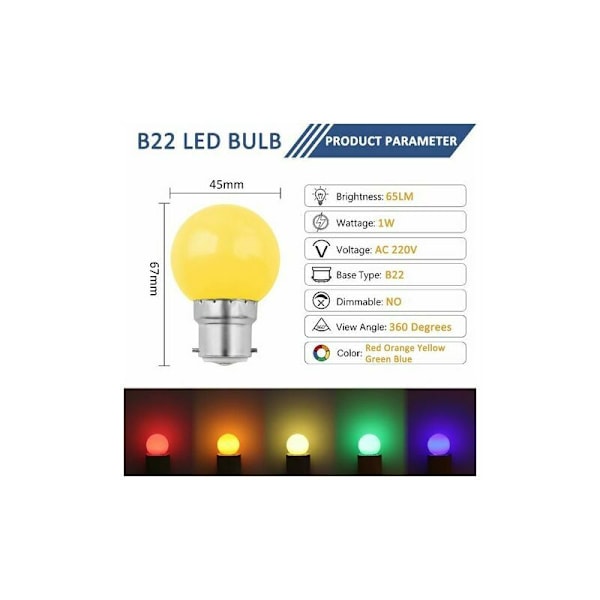 Set med 24 B22 LED-lampor utomhusguirlande