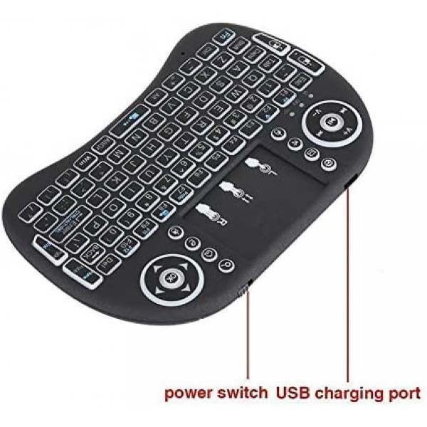 Veeki Mini Keyboard I8 2,4g Air Mouse Trådlöst tangentbord med pekplatta,  laddningsbar handhållen tangentbordsfjärrkontroll för smart-tv,  Android-tv-box f164 | Fyndiq