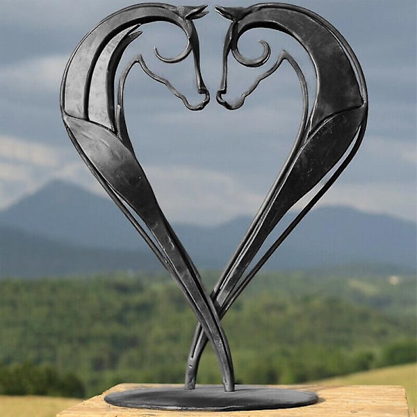 THINCAN Schmiedeeisen Hund Skulptur - Minimalistisches Desktop Ornament 16x13cm