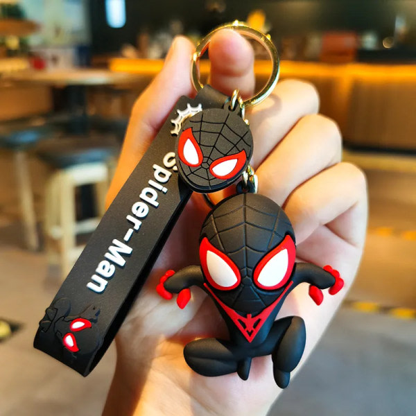 Marvel Spider Man söt docka nyckelring actionfigurer Avengers Captain America pendel leksaker Kawaii väska bil nyckelring födelsedagspresenter respekterad - Miles Morales