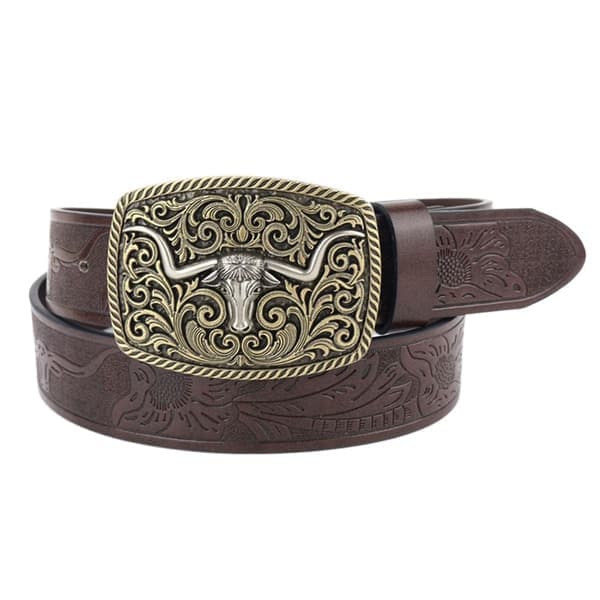 Western Cowboybelte for menn Spennebelte KAFFE 115 cm