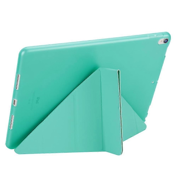 Origami Stativ Läder Smart Fodral för iPad Air 10.5 (2019) / Pro 10.5 tum (2017) Cyan