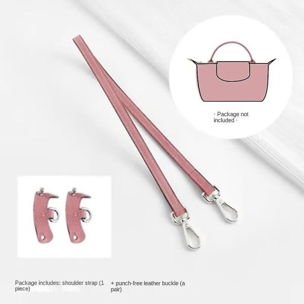 Rem til Longchamp taske - Tilbehør til taskeomdannelse Gratis formstanset til minitaske Skulderrem minitaske - Pink-65CM