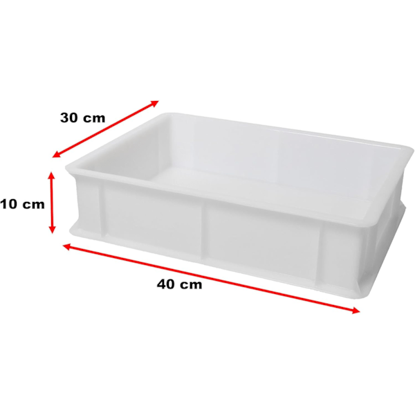 Jäslåda för pizza och bröd | Matbehållare för deg | Deglåda | Plastlåda + lock 30 x 40 x 10 cm