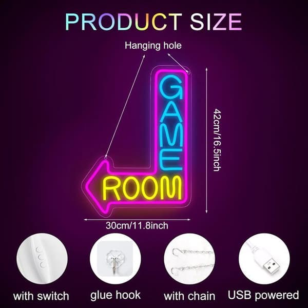 Neon LED Deco, Neonskylt, Cool Neonskylt USB-driven Konst Väggdekorationer, för Sovrum