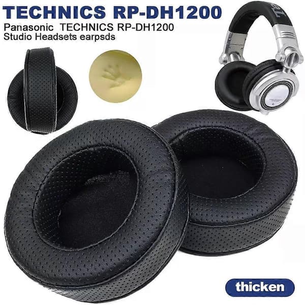FSW Øreputer for Panasonic TECHNICS RP-DH1200 erstatning Øreputer hodetelefoner Mesh stoff Memory Covers Svamp Mykt Protein E