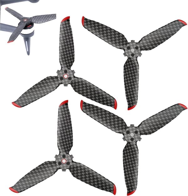 Par kulfiberpropelblade til DJI FPV - Højhastighedspropeller til droner - Støjsvage propeller - 4-bladet propel - Dronepropel