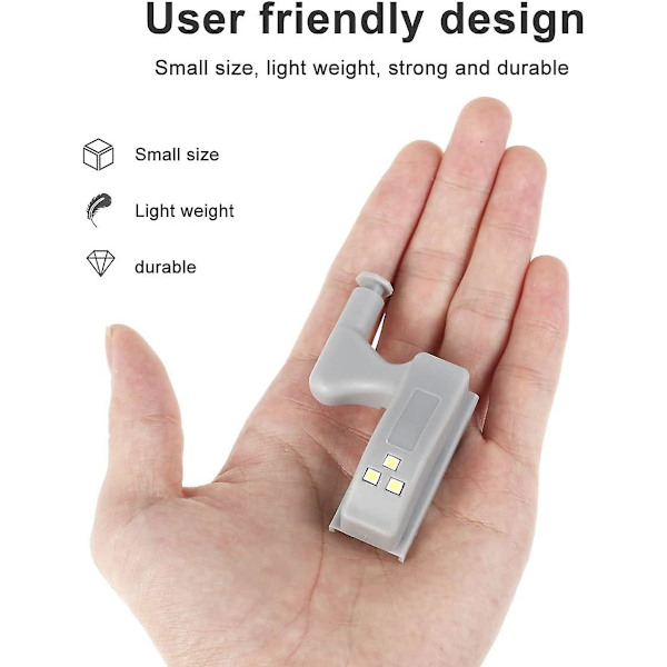 10 st Universal Hinge Led Sensor Ljus Skåp Skåp Garderob Nattlampor
