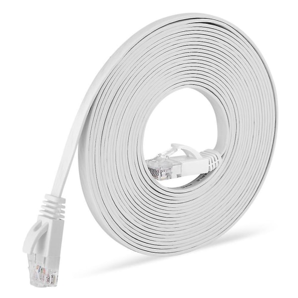 20m - Cat 6 Ethernet-kabel - Fladt Rj45-netværkskabel - 1000 Mbit/s hastighed - Gigabit Lan-kabel - Fladt bredbånds-patchkabel til pc Ps5 Xb