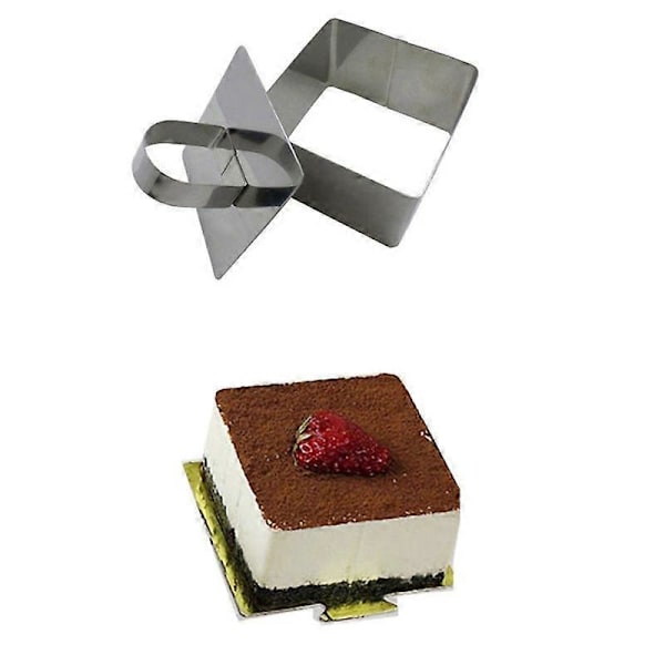 Tårtkniv i rostfritt stål Bakredskap Mini Fondant Mousse Form Kök DIY Verktyg Square