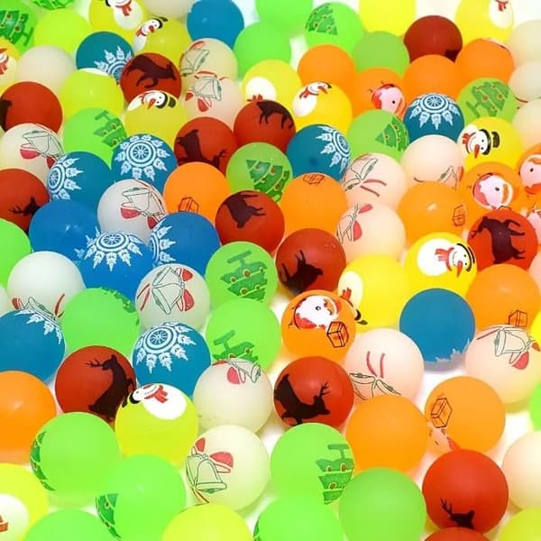Jule hoppebolde - IHABOR - 12 bolde - Ikke-giftigt gummi - Selvlysende - Juledesigns