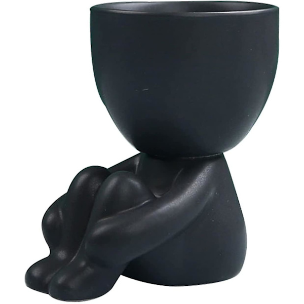 Mini-familie Blomsterpot Menneskelig Form Keramisk Skrivebord Planter Beholder For Sukkulenter Style1