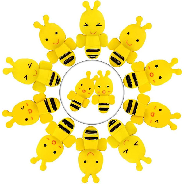40 stk. Crday Mini Bee viskelæder - Søde Mini Dyre Bee viskelæder Tegneserie Nyhed Blyant viskelæder