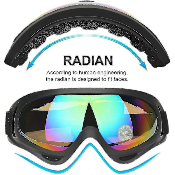 Slalombriller, Pakke med 2, Snowboardbriller for barn, Gutter Jenter G COLOR 3