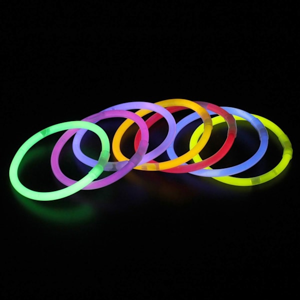 100 stk Premium Glow Sticks Party Pack Farget Glow In The Dark Light Sticks for å lage Neon Halskjede Lysende Armbånd Hodebånd Briller Festutstyr