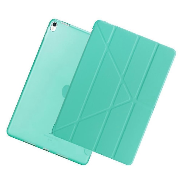 Origami Stativ Läder Smart Fodral för iPad Air 10.5 (2019) / Pro 10.5 tum (2017) Cyan