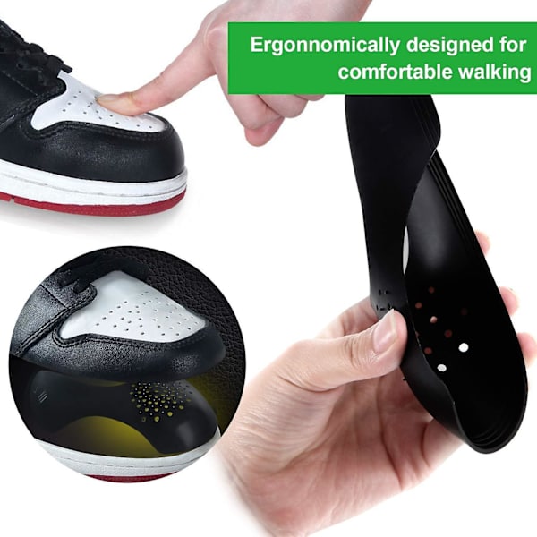2 par anti-rynke sko crease protector tåboks reduserer, unngå sko crease innrykk