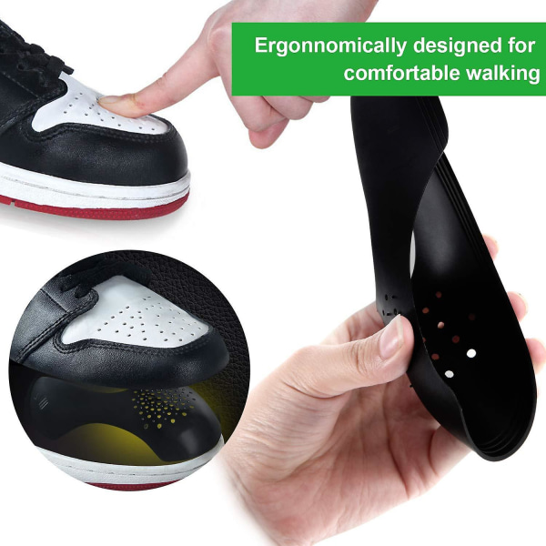 2 par anti-rynke sko krøllebeskytter tåboks-reducer, undgå sko krølle indrykning