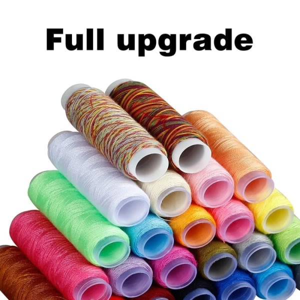 Sykit med tråd, nålar, sax, måttband, sprinkler etc. - 98 delar flerfärgad