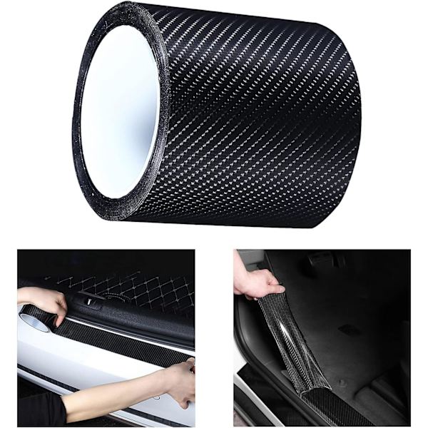 Bil Dør Tærskel Beskytter Strimmel, 10cm*3m Carbon Fiber Beskytter Tærskel Scuff Cover Sticker Selv