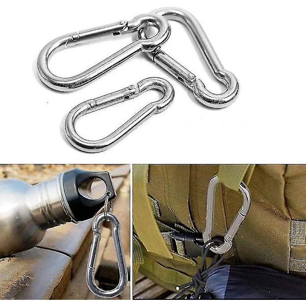 10 stycken 40mm x 4mm Karabinerhakar, 304 Rostfritt Stål Karabiner med Snabbhakar, Belastningskapacitet Upp till ca 80 kg