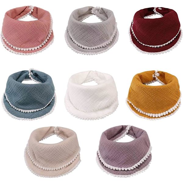Baby Drool Bibs 8 Pack Baby Bibs För Pojkar Flickor Justerbar Baby Bibs Set För Tandsprickning Och Dreglande, Mjuk Absorberande, Multi-use Scarf Bibs