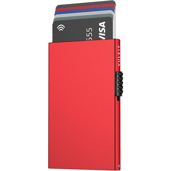 Kortplånbok för män Kreditkortshållare RFID-blockerande pop-up-korthållare Dam Minimalistisk plånbok Smal RFID-plånbok