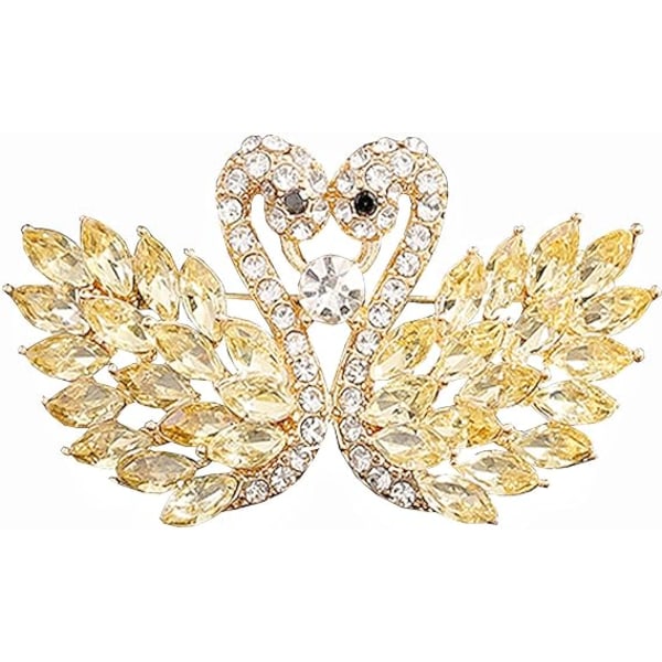 Kukka Nauha Rintaneula, Vintage Elegantti Ainutlaatuinen Kristalli Rintaneula, Muoti Timantti Rintaneula, Pin Merkit, Tarvikkeet , Timantti Kukkakimppu(Keltainen Joutsen)