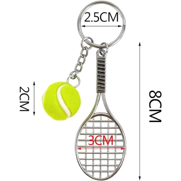 Tennismaila-avaimenperä, 10 kpl Minimetallinen tennismaila-avaimenperä Creative Tennispallo-avaimenperä Urheilullinen avaimenperä miehille Naisille Tytöille Urheilun ystäville