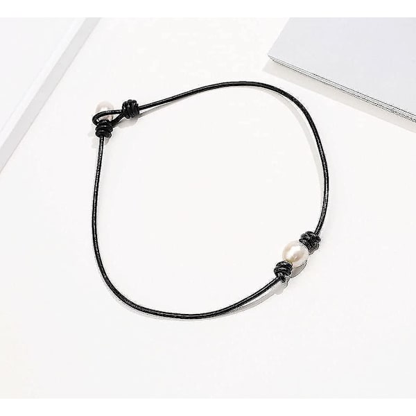 Enkel liten nätt pärlhalsband - Liten juni månadssten pärlstav choker för kvinnor, kraftig