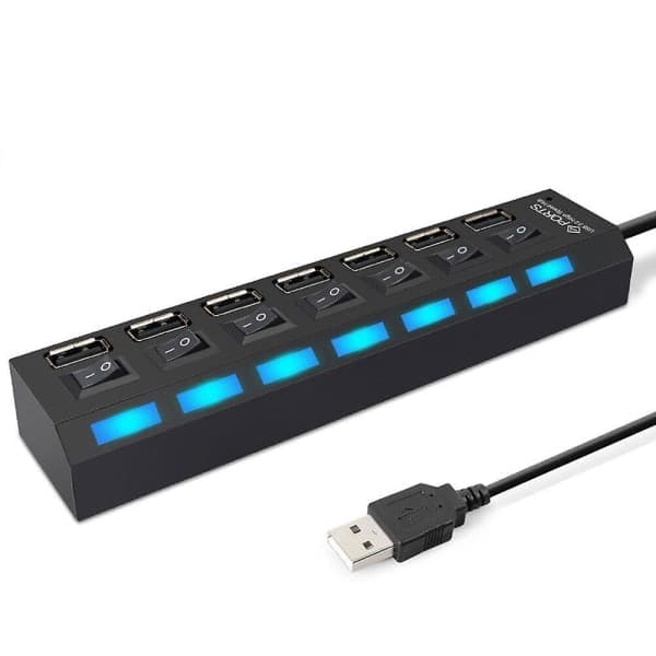 USB-HUBB USB 3.0 HUB 7 porte Multi USB Splitter 3 Hub med strømforsyning til PC bærbar USB-HUB szq