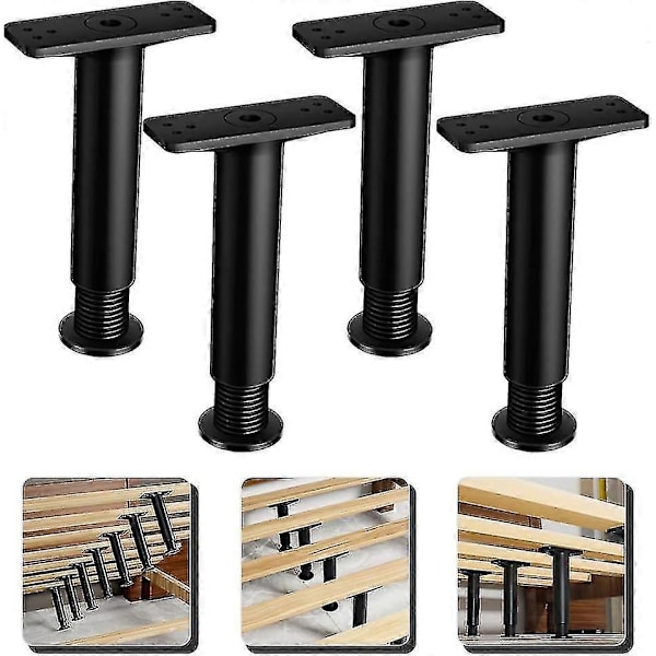 4 kpl Sängyn Tukikehys Säädettävä Jalka Säädettävä Metallinen Sängynrunko Sohvan Tuki Säädettävä Sängyn Tuki Sängyn Korokkeet Säädettävät Sängynrungon Jalat Sängynjalat