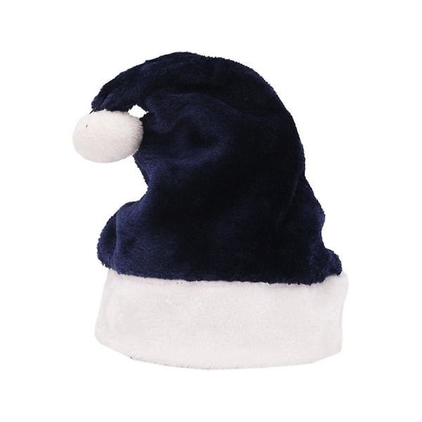 Julefløjl nissehue Unisex Komfortabel kreativt flerfarvet julehat til voksne og børn til julefest Jau Navy Blue