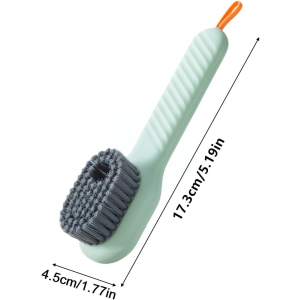 2kpl Puhdistusharja, Kenkäharja, Push-tyyppinen automaattinen nesteen lisäyspuhdistusharja, Pehmeä harjasten puhdistusharja, Sopii kenkien vaatteille