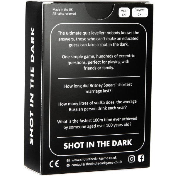 Shot in the Dark: The Ultimate Unorthodox Quiz Game | 2+ pelaajaa | Aikuiset ja lapset