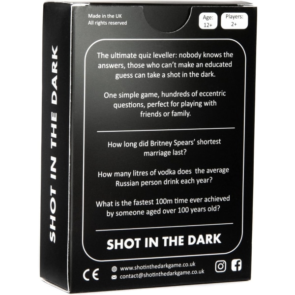 Shot in the Dark: The Ultimate Unorthodox Quiz Game | 2+ spillere | Voksne og barn