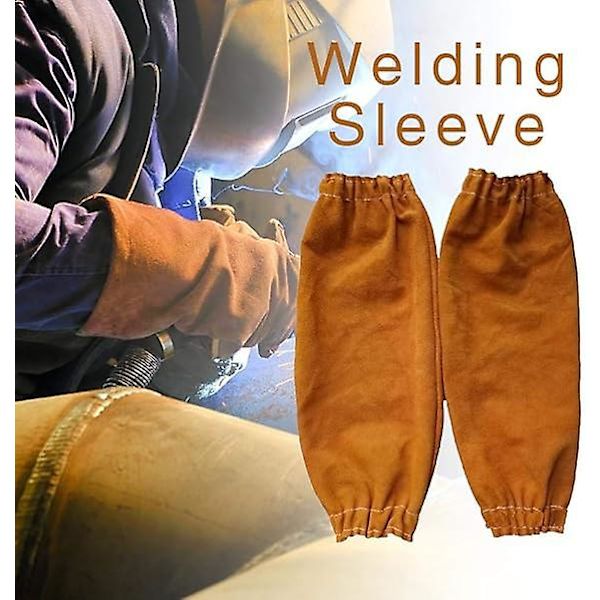 Svejselæder svejsearm varmebestandig svejsebeskyttende ærmer okselæder elastisk manchet manchet arm beskytter resistent beskyttende arm