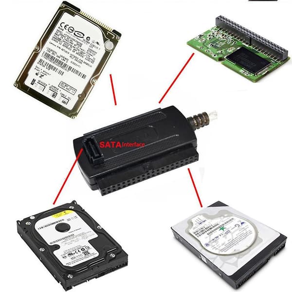 USB - IDE 2.0 -sovitinkaapeli 2.5 3.5 SATA J9K -asemalle