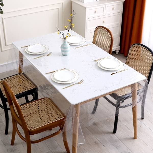 Transparent vinylduk Vattentät/oljetät plast rektangulär transparent duk 137cmX198cm