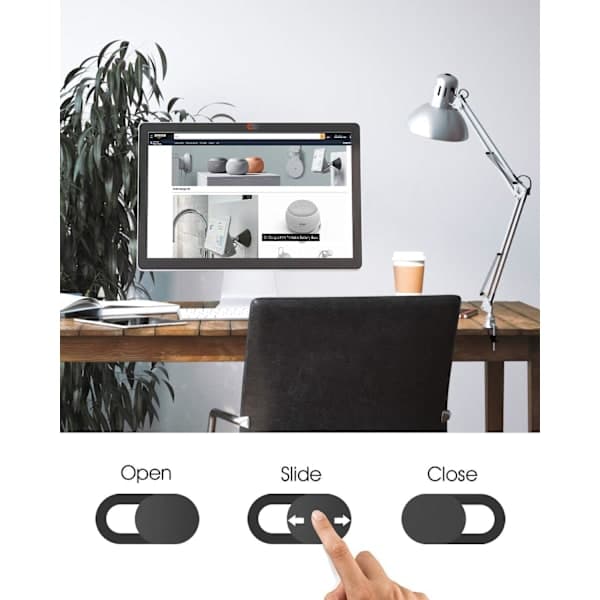 Beskyttelse for bærbar PC-webkamera 8 stk (4 svarte + 4 røde) Webkamerabeskyttelse KIWI d DXGHC