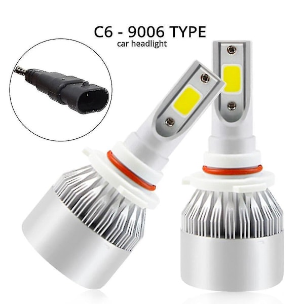 2x Cob Car Led-strålkastare Dimljus 9006 Hb4 72w 7600lm Ip65 Vattentät Auto Front Glödlampa Bilstrålkastare 6000k Bilbelysning