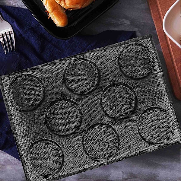 Silikone Hamburgerbrødsforme Perforerede forme Non-stick bageplader Passer til halv pandestørrelse