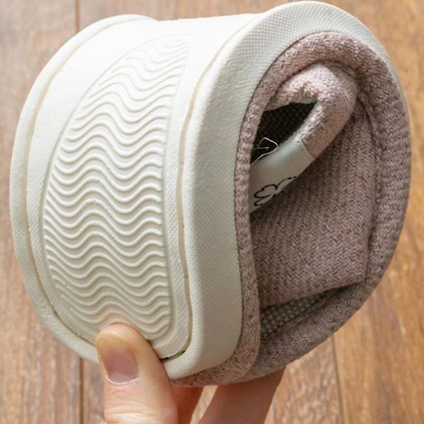 Pellava Tossut Pellava Talo Tossut Unisex Avarat Varvassandaalit Liukumattomat Kesäsandaalit Sisä- Ja Ulkokäyttöön-Ruskea