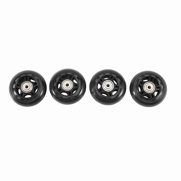 4 Pak Inline Skate Hjul Indendørs/Udendørs Udskiftningshjul Med Lejer 70mm, Sort
